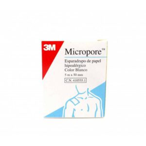 ESPARADRAPO HIPOALERGICO PAPEL MICROPORE 1 UNIDAD 5 m x 5 cm COLOR BLANCO