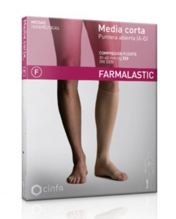 MEDIA CORTA (A-D) COMPRESION FUERTE FARMALASTIC PUNTERA ABIERTA TALLA GRANDE