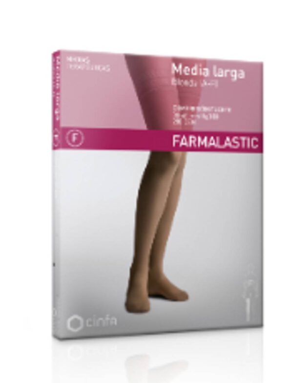 MEDIA LARGA (A-F) COMPRESION FUERTE FARMALASTIC TALLA MEDIANA BANDA SILICONA